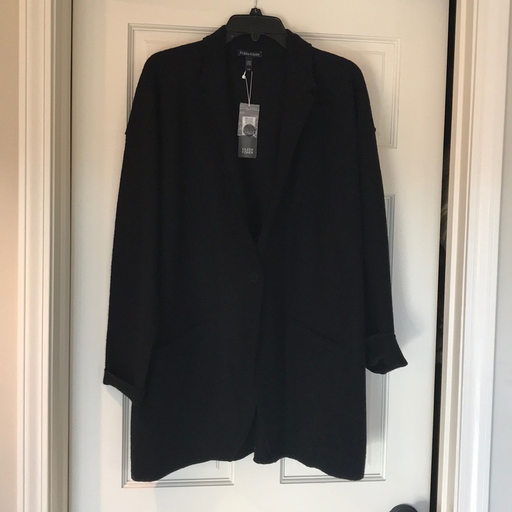NWT Black botch collar jacket